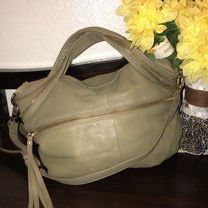 Kelli Dagger Green Leather Handbag